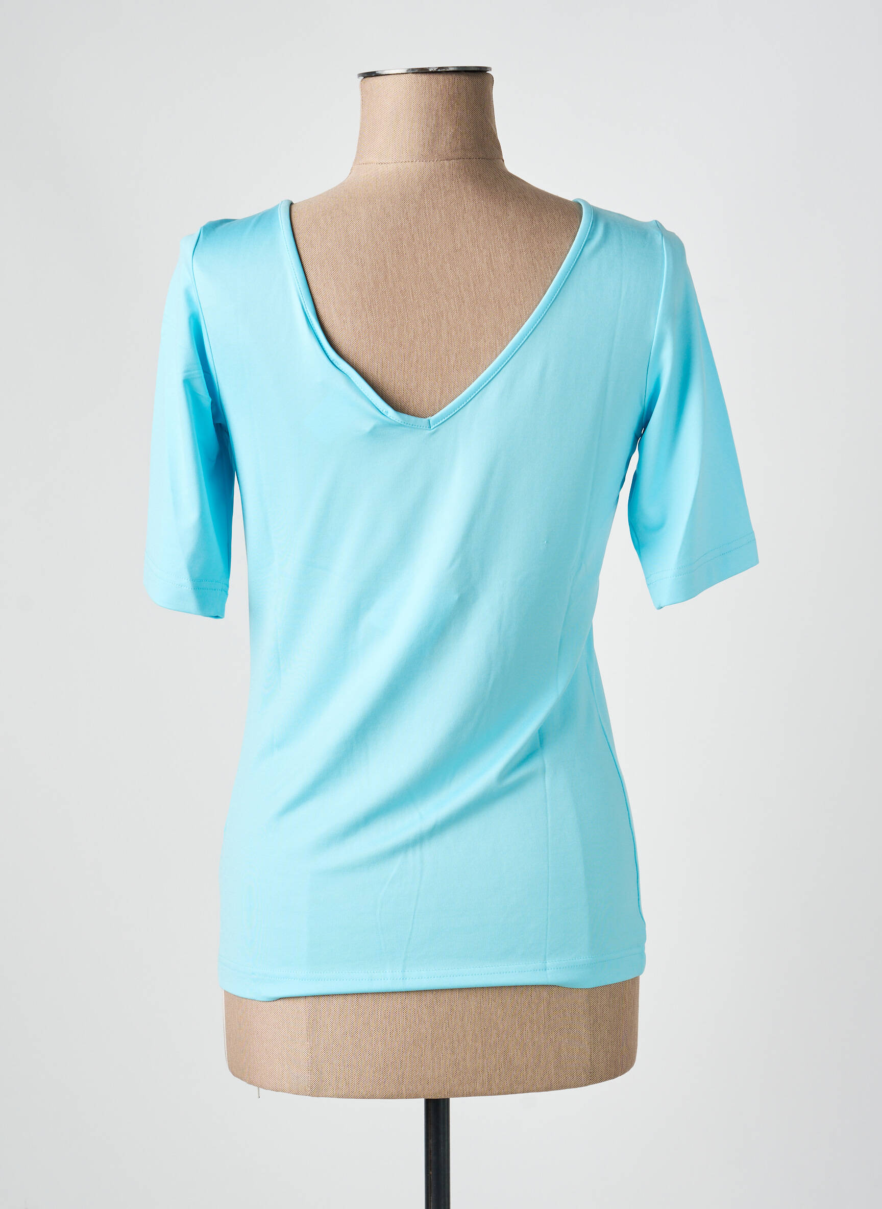 Top stretch manches courtes bleu HEINE femme