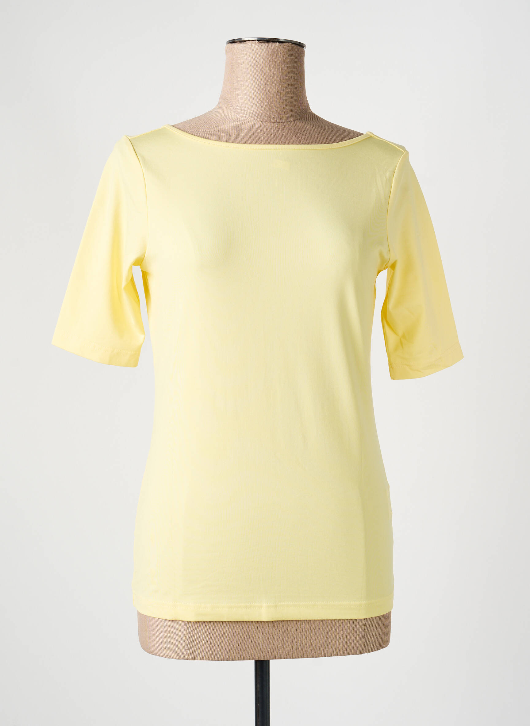 Top stretch manches courtes jaune HEINE femme