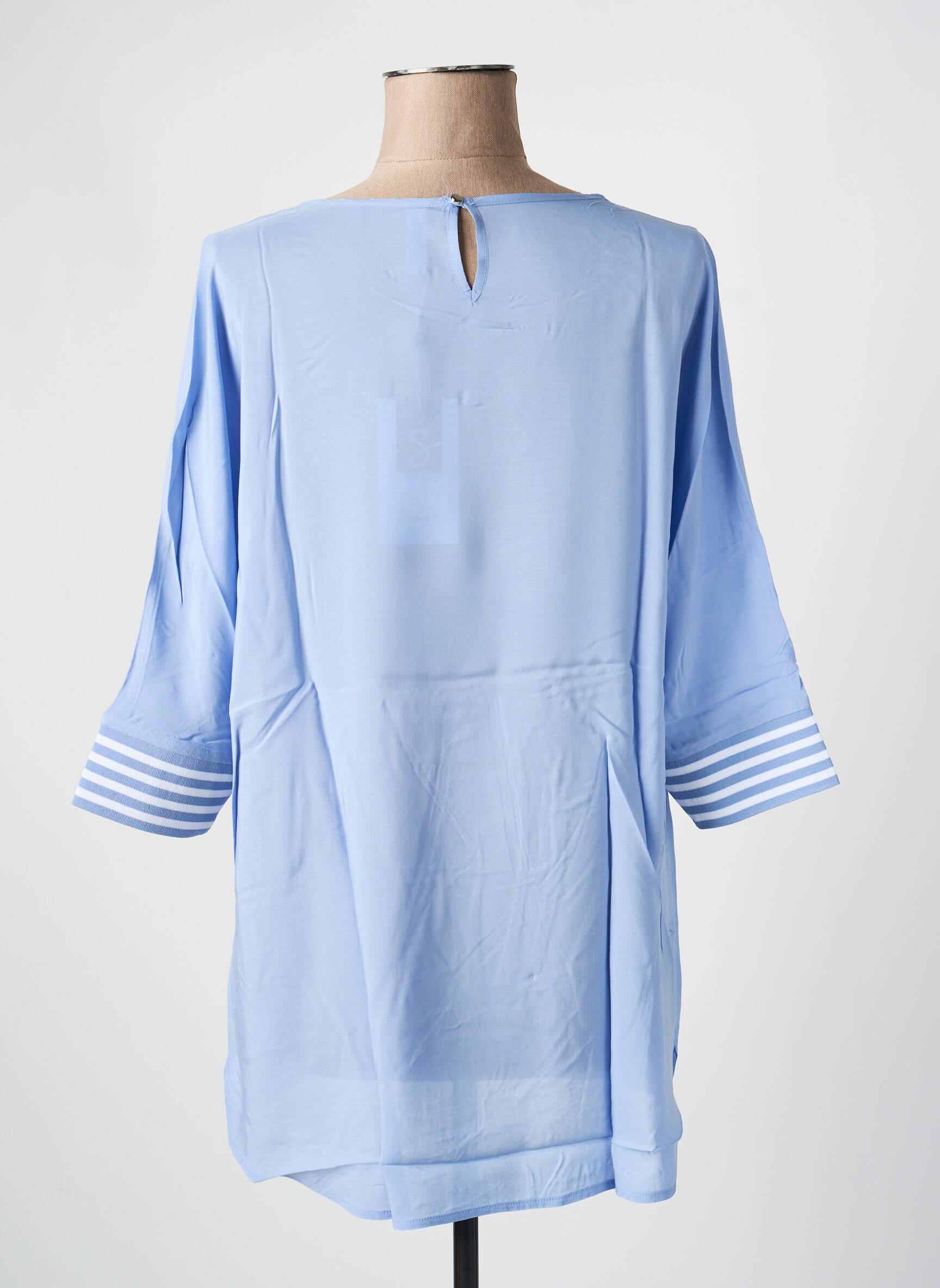 Tunique manches longues légère et transparente bleu SHEEGO femme
