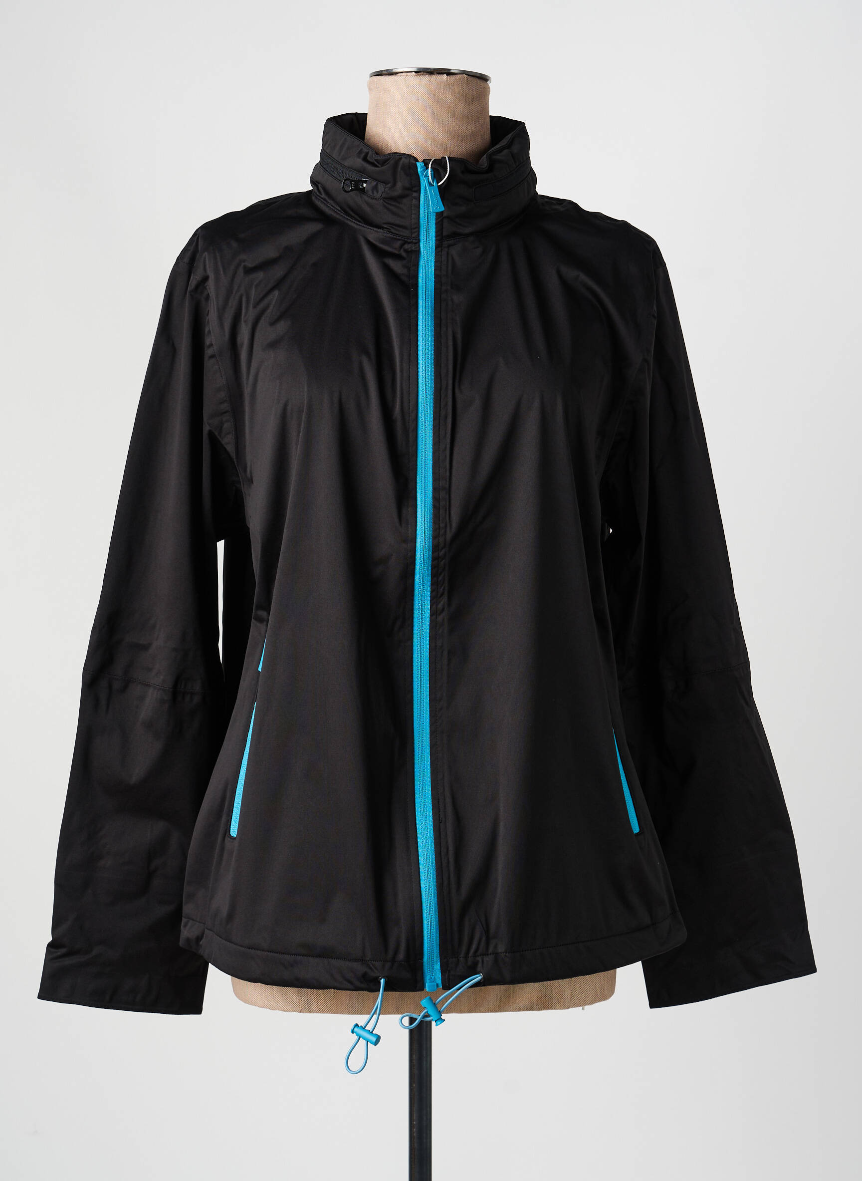 Coupe-vent manches longues a capuche noir SHEEGO femme