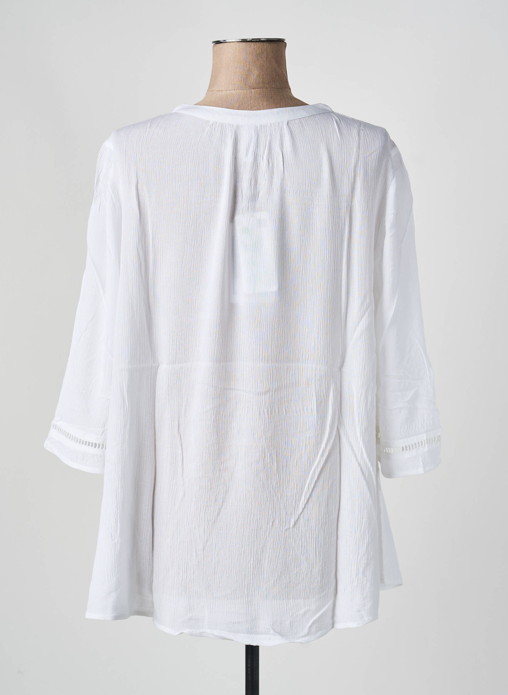 Tunique manches longues légère et transparente blanc SHEEGO femme