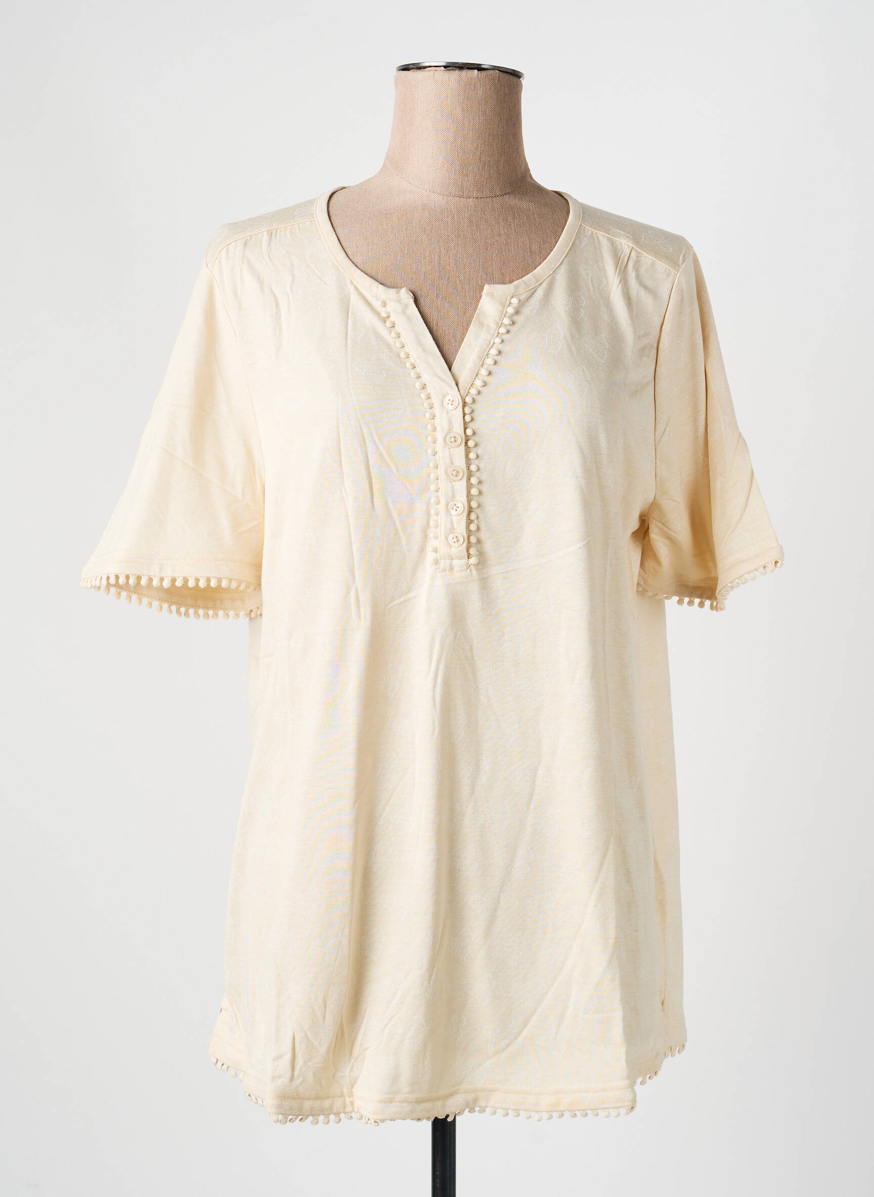 T-shirt stretch manches courtes beige SHEEGO femme