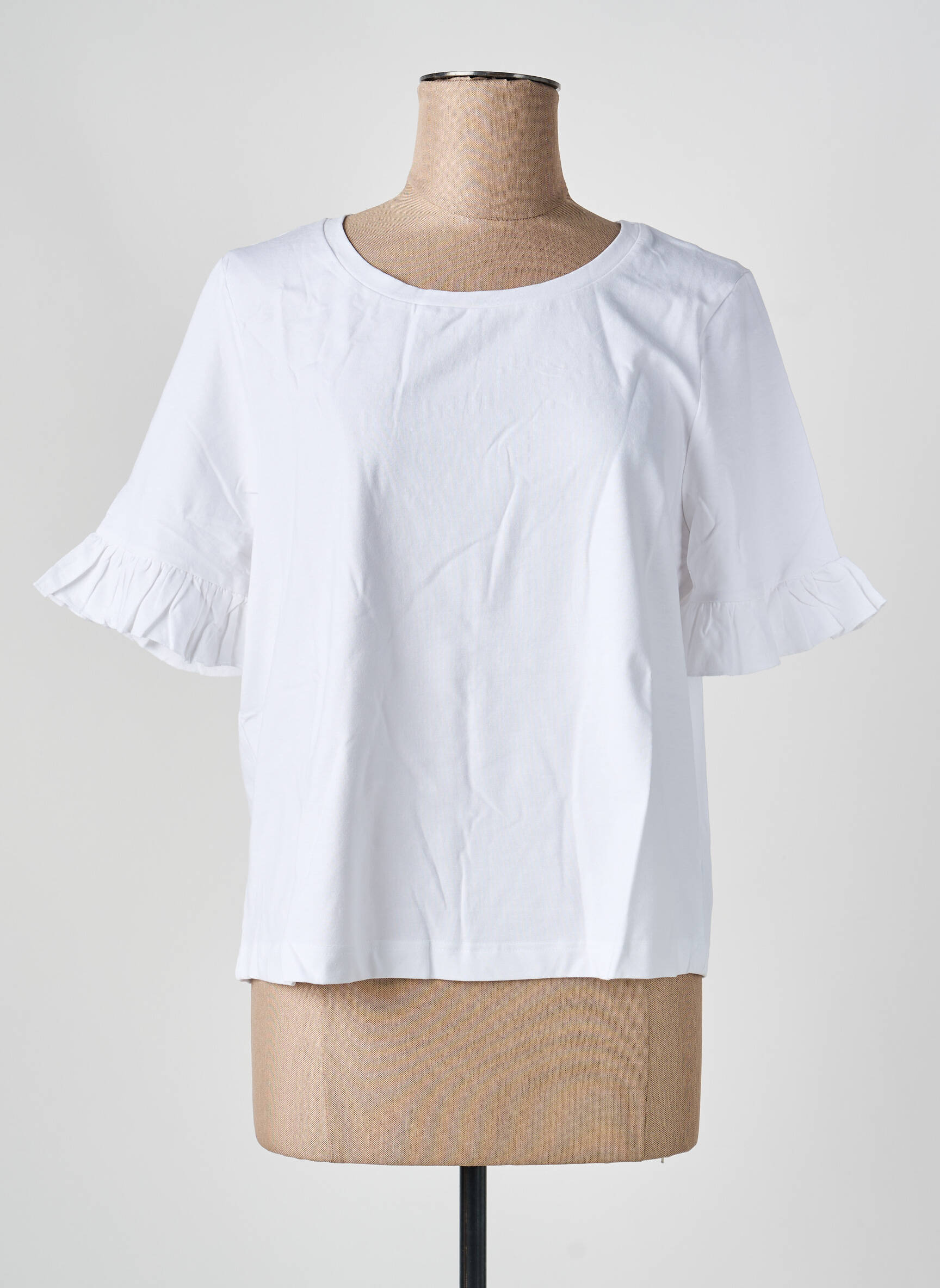T-shirt coupe droite manches courtes blanc SHEEGO femme