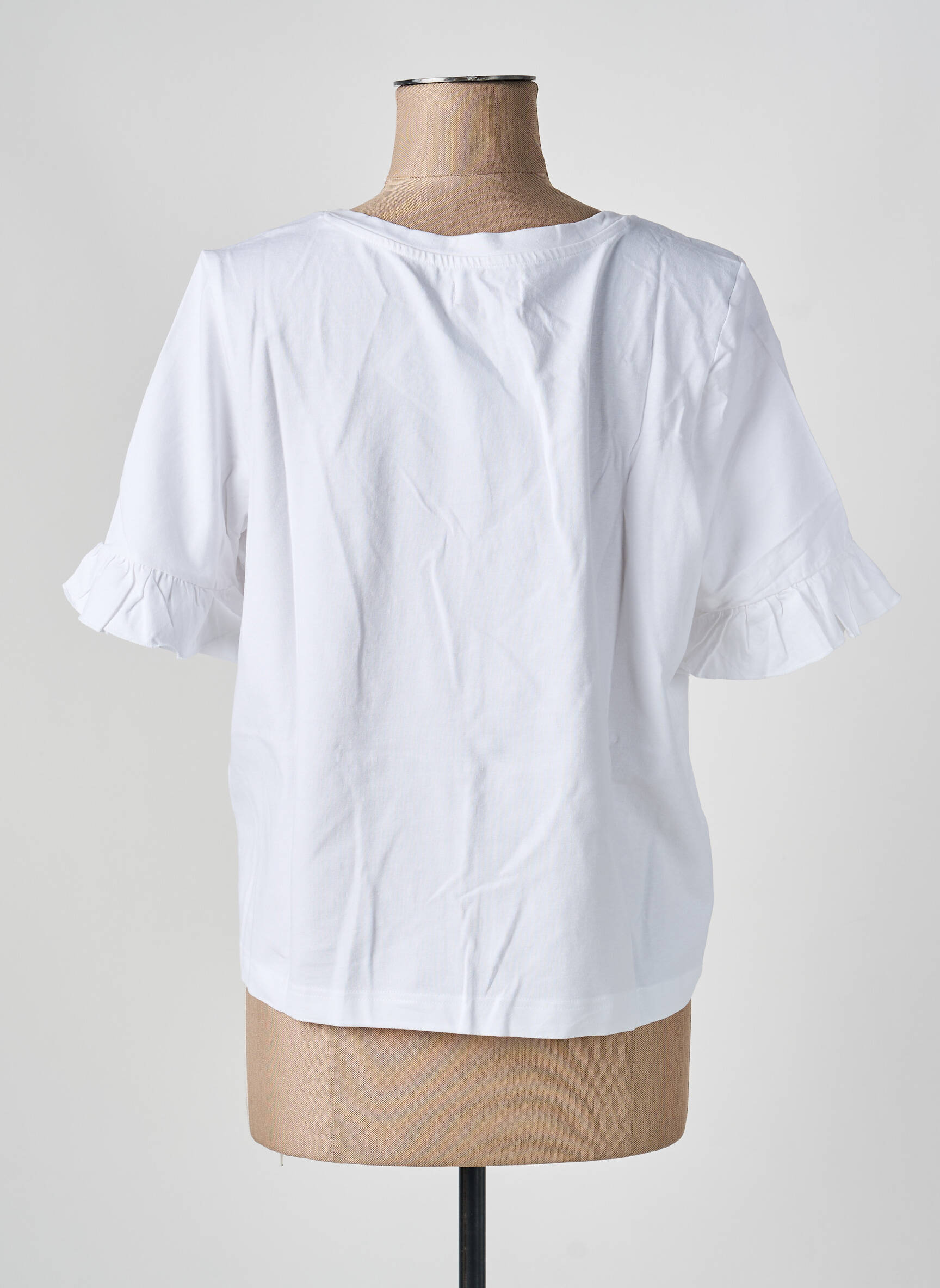 T-shirt coupe droite manches courtes blanc SHEEGO femme