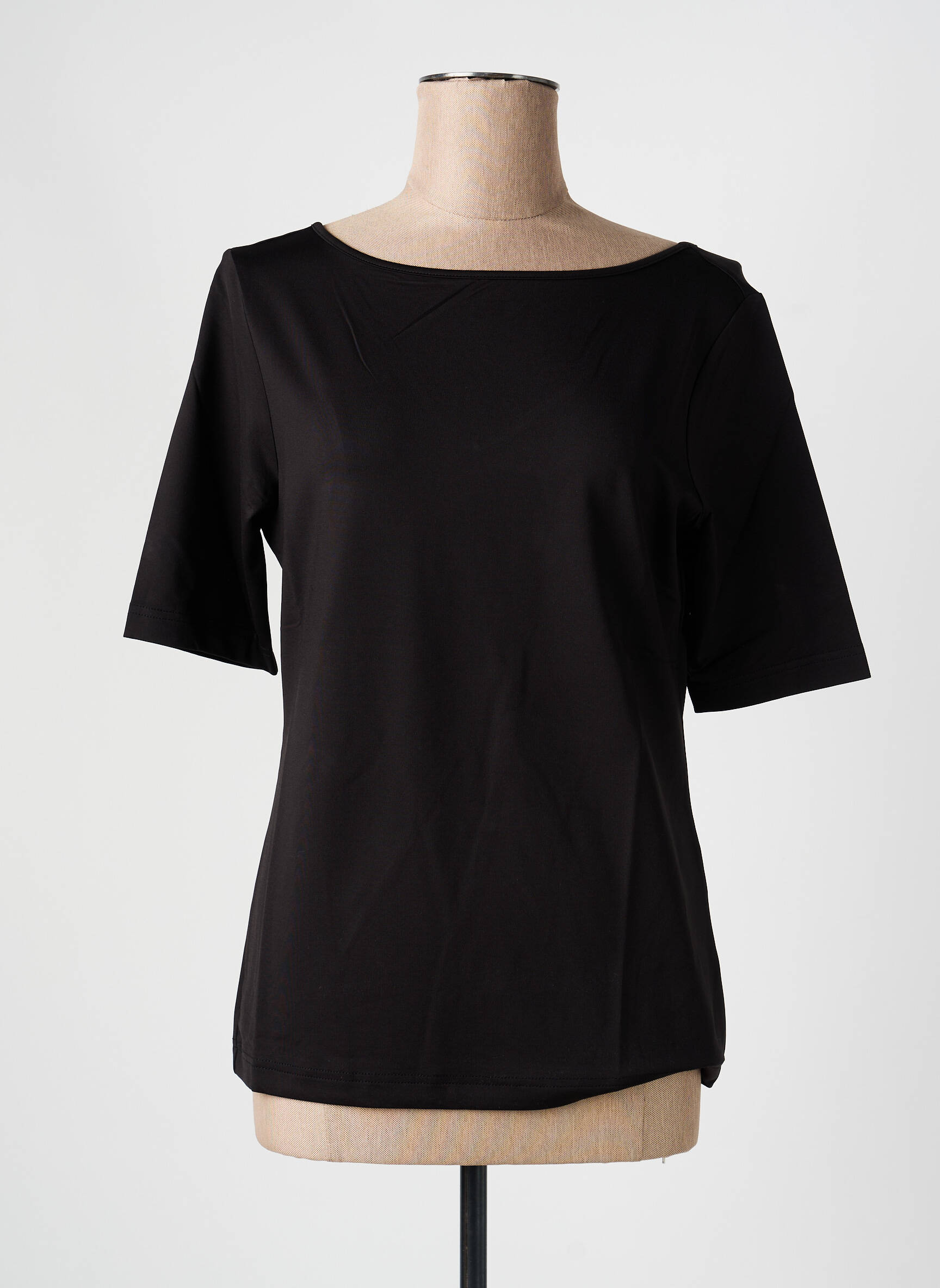 Top stretch manches courtes noir HEINE femme