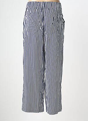 Pantalon droit tissage popeline taille haute bleu SHEEGO femme