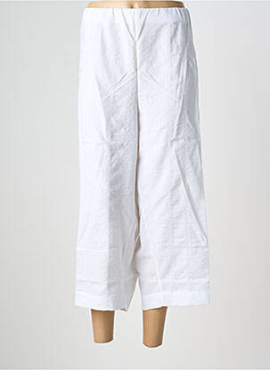 Pantacourt taille haute taille haute blanc KJBRAND femme