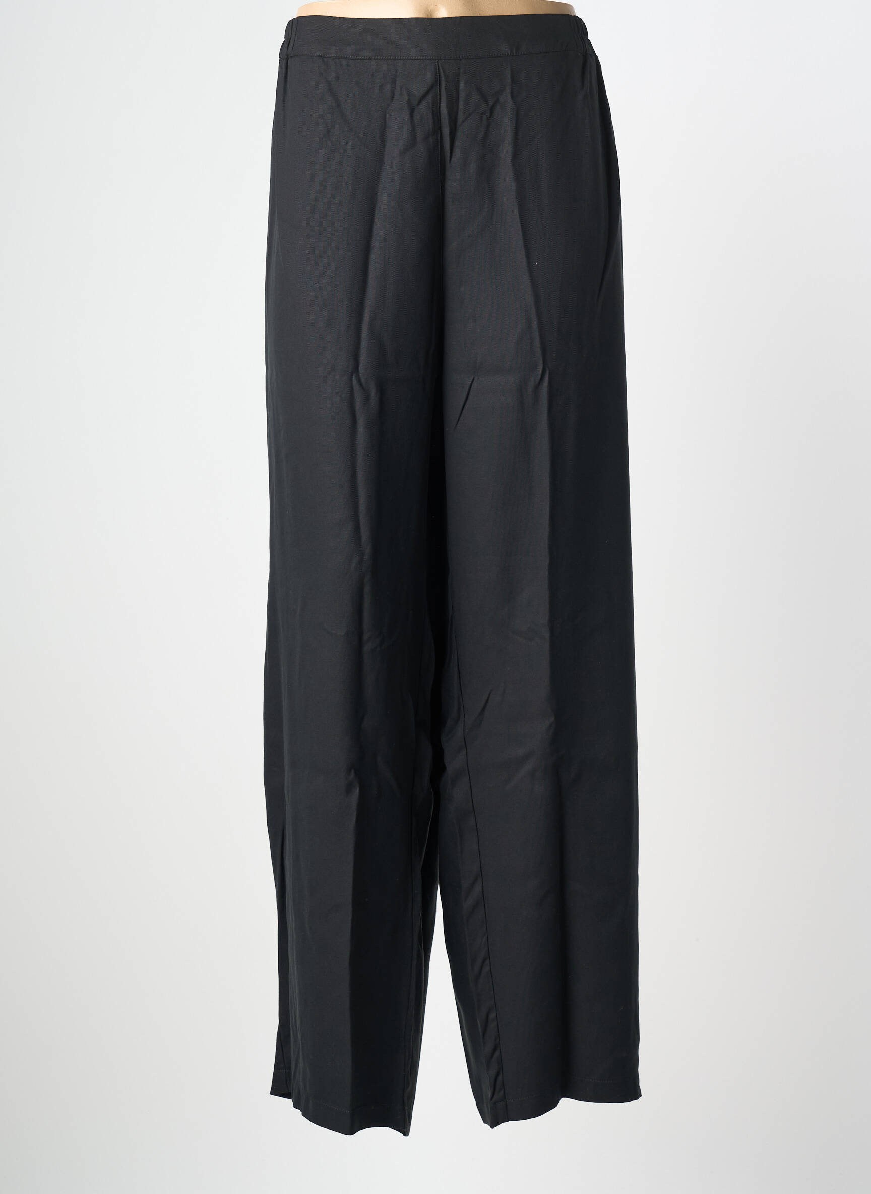 Pantalon droit tissage popeline taille normale noir SHEEGO femme