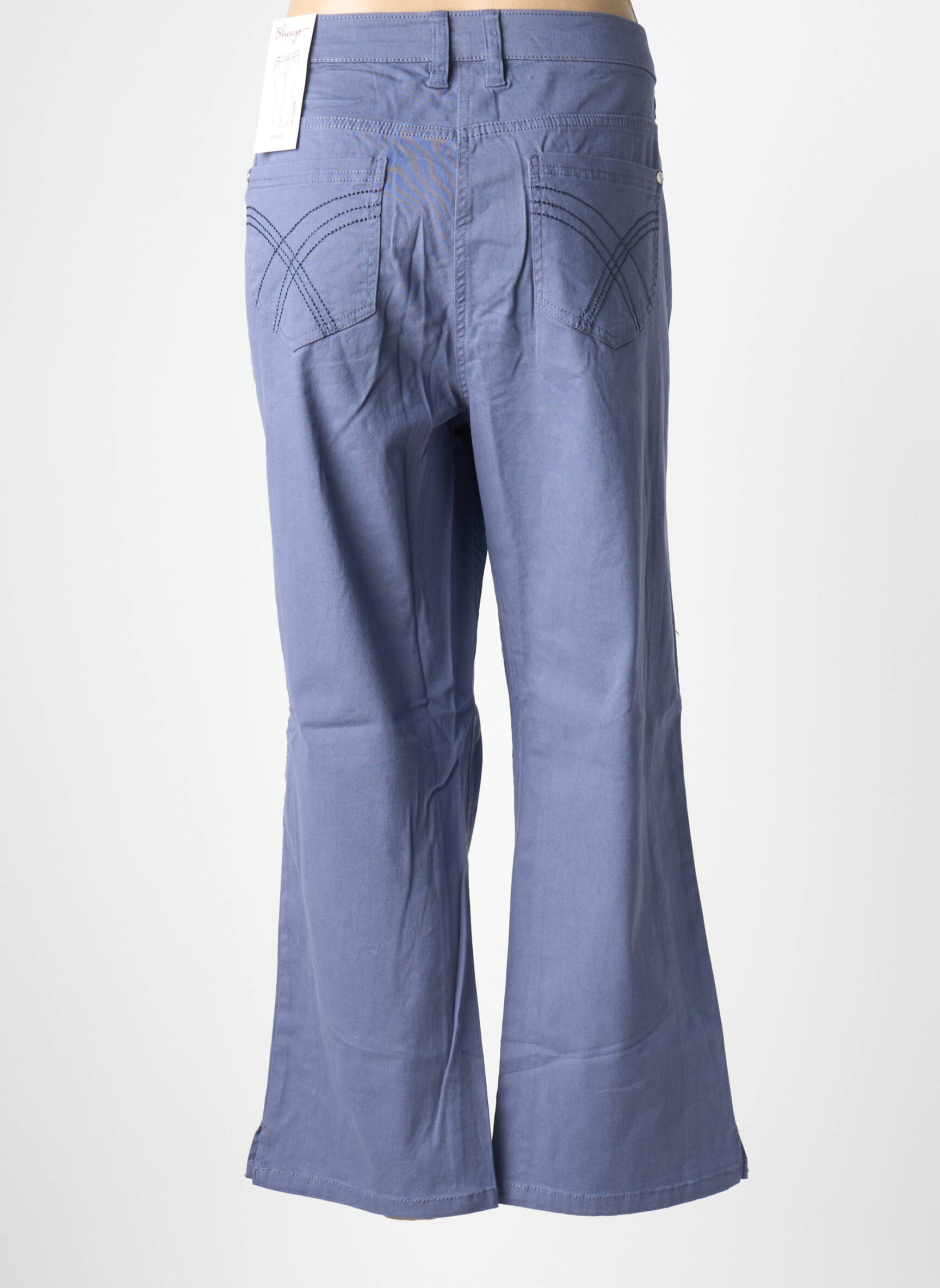Pantalon droit stretch taille normale bleu SHEEGO femme