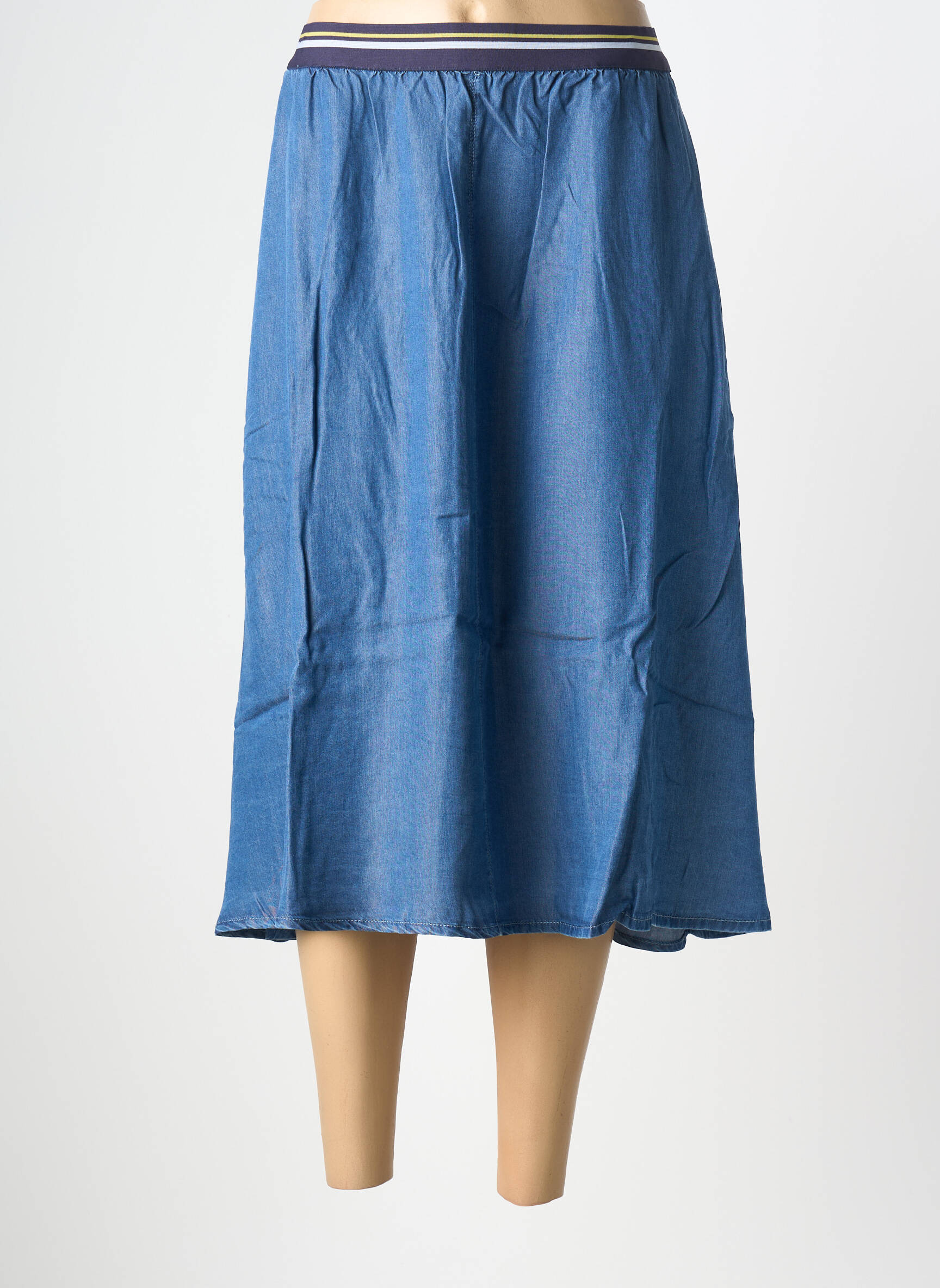 Jupe mi-longue coupe évasée bleu SHEEGO femme