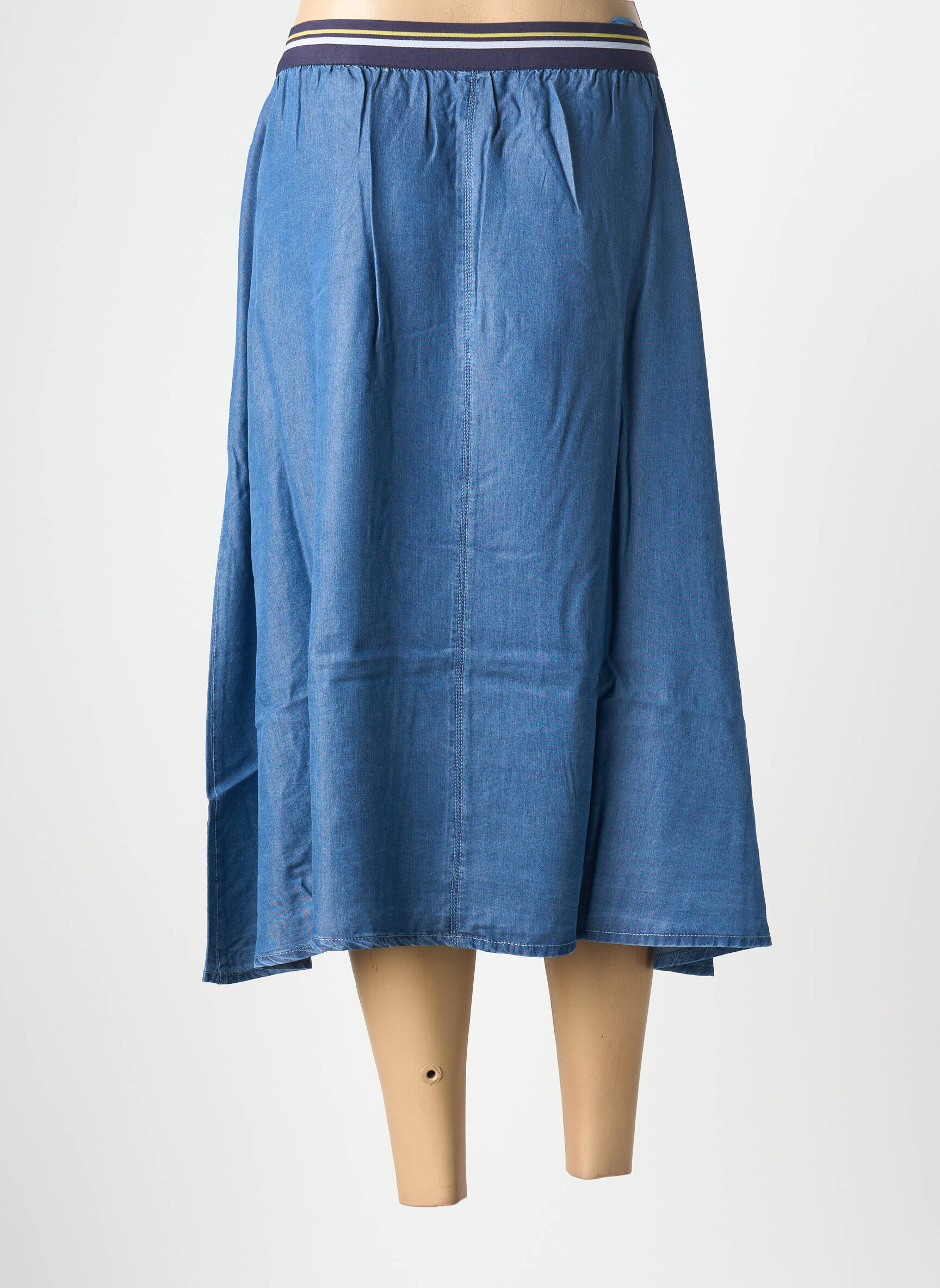 Jupe mi-longue coupe évasée bleu SHEEGO femme