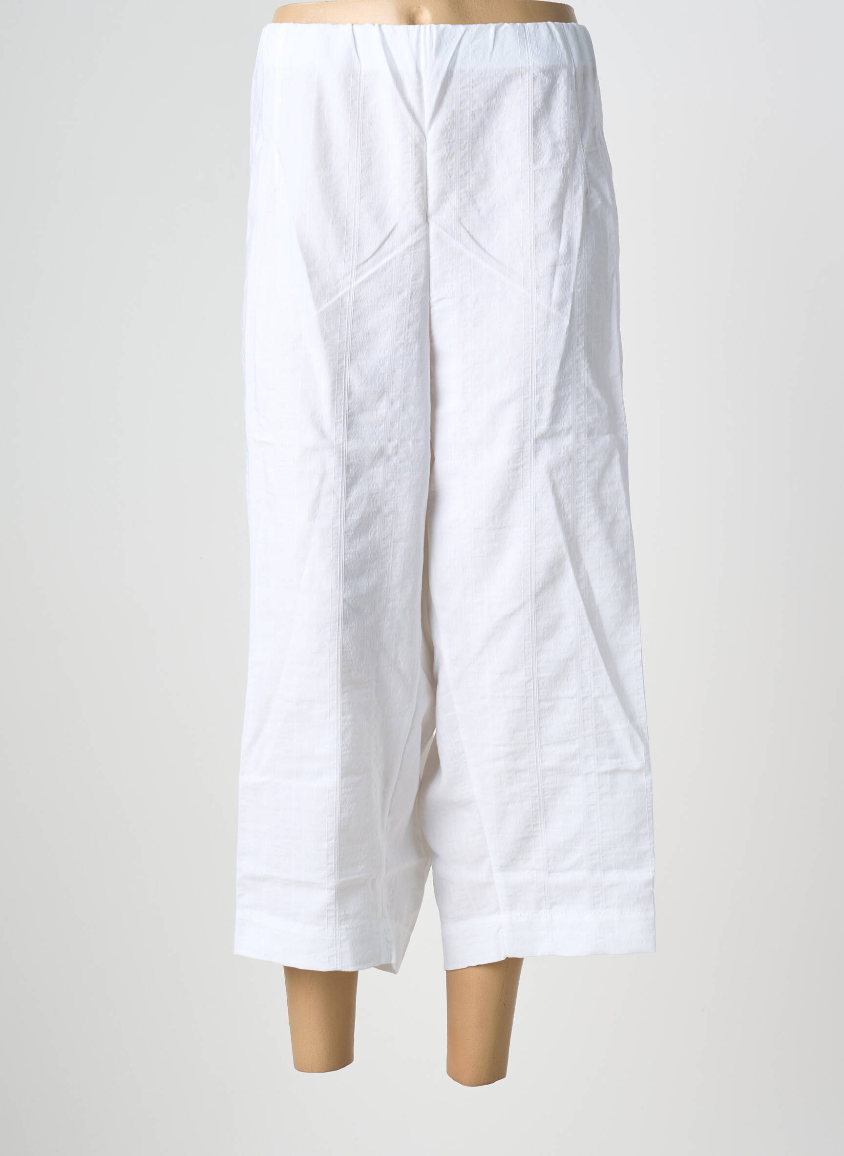 Pantacourt taille haute taille haute blanc KJBRAND femme