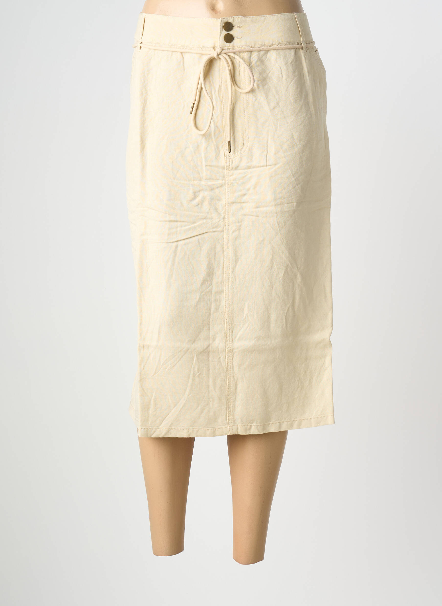 Jupe mi-longue coupe droite beige SHEEGO femme