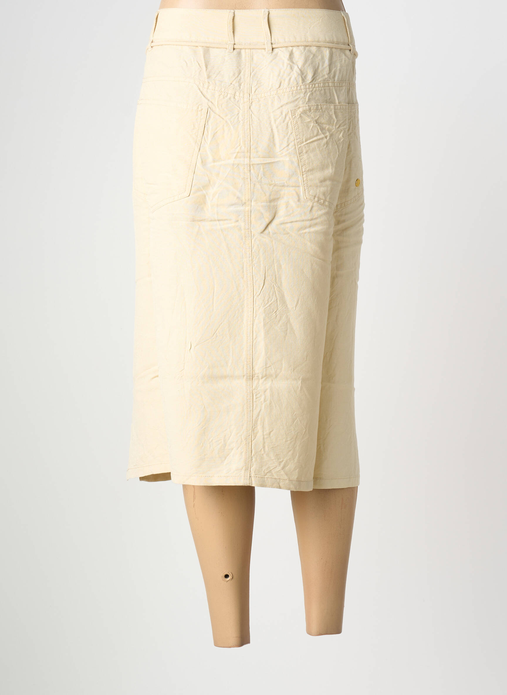 Jupe mi-longue coupe droite beige SHEEGO femme