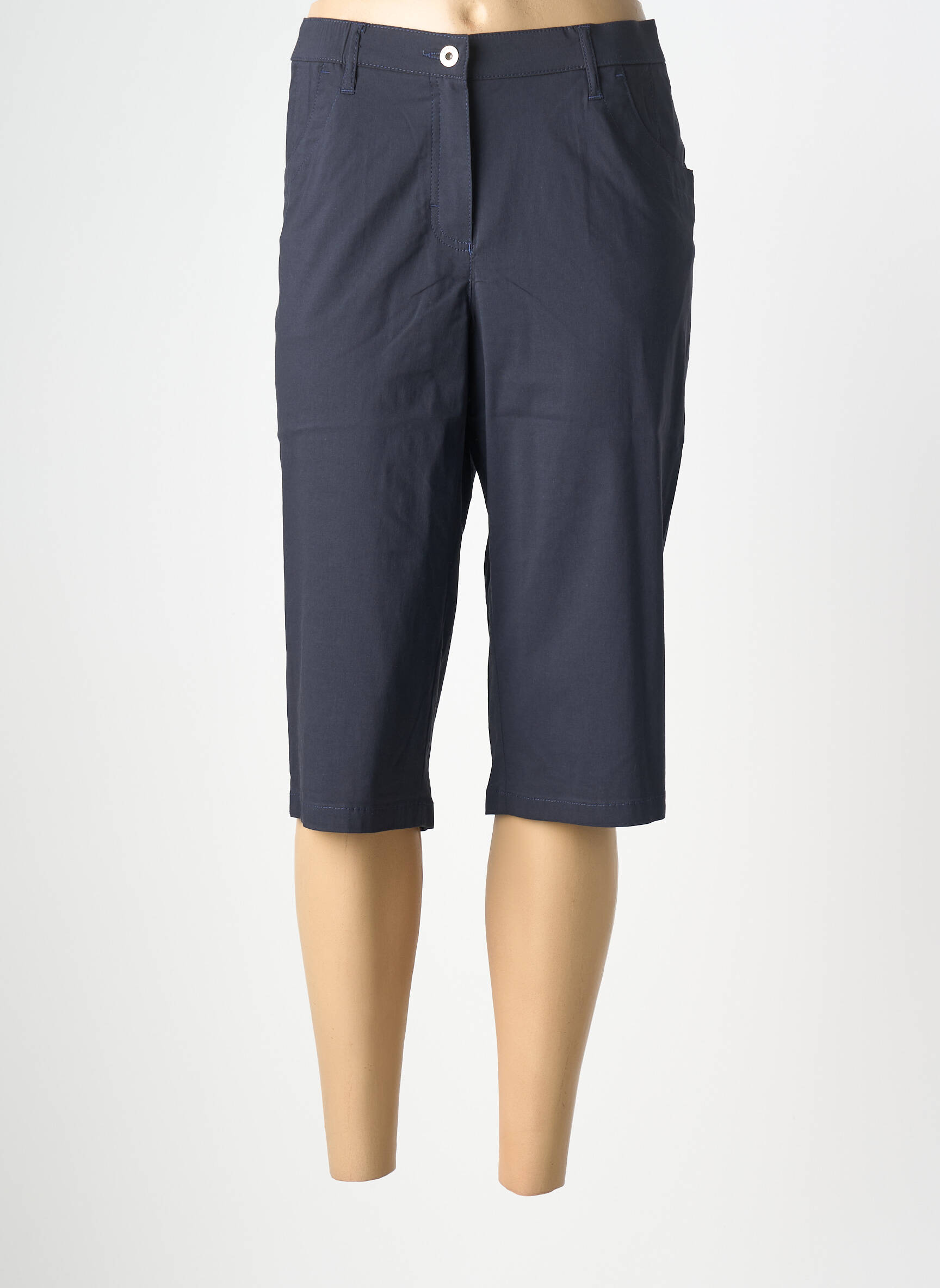 Corsaire tissage popeline taille normale bleu KJBRAND femme