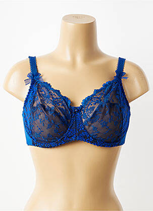 Soutien-gorge effet matière satinée haut soutien-gorge emboitant bleu EMPREINTE femme