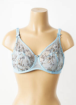 Soutien-gorge effet matière satinée haut soutien-gorge emboitant bleu EMPREINTE femme