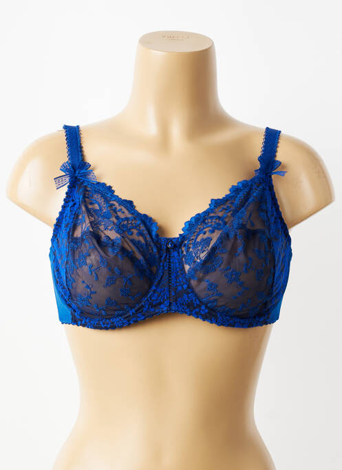 Soutien-gorge effet matière satinée haut soutien-gorge emboitant bleu EMPREINTE femme