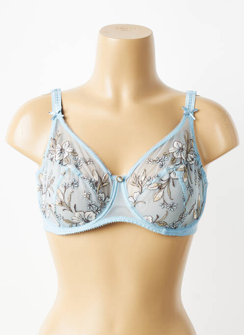 Soutien-gorge effet matière satinée haut soutien-gorge emboitant bleu EMPREINTE femme
