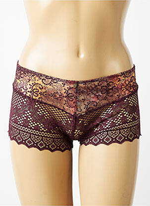 Shorty effet matière satinée rouge EMPREINTE femme
