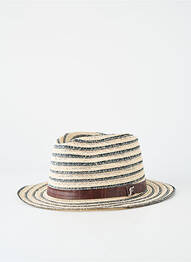 Chapeau imprimé rayures beige FLECHET homme