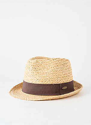 Chapeau forme chapeau paille marron FLECHET homme