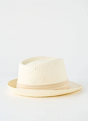 Chapeau imprimé rayures beige HERMAN homme