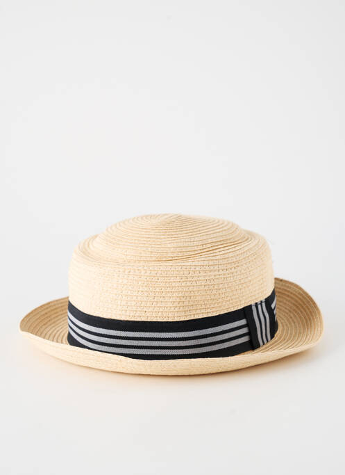 Chapeau imprimé rayures beige HERMAN homme
