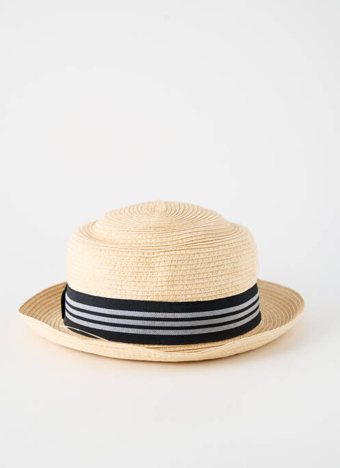 Chapeau imprimé rayures beige HERMAN homme