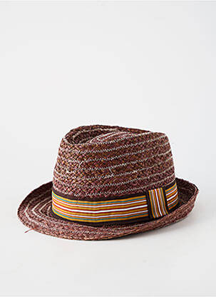 Chapeau imprimé rayures violet HERMAN homme