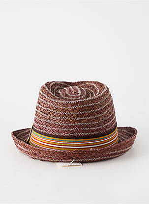 Chapeau imprimé rayures violet HERMAN homme