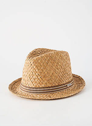 Chapeau imprimé rayures marron HERMAN homme