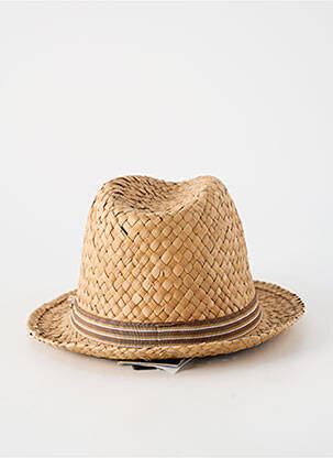 Chapeau imprimé rayures marron HERMAN homme