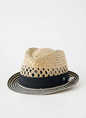 Chapeau imprimé rayures noir HERMAN homme