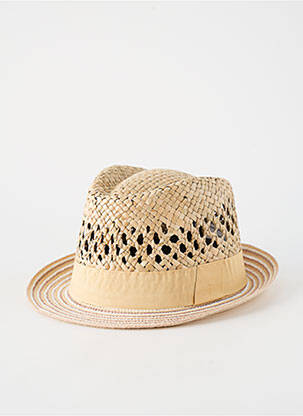 Chapeau imprimé rayures beige HERMAN homme