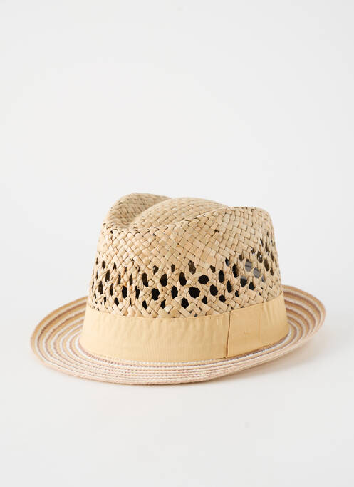 Chapeau imprimé rayures beige HERMAN homme