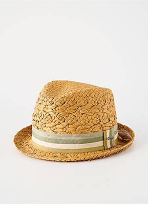 Chapeau imprimé rayures vert HERMAN homme