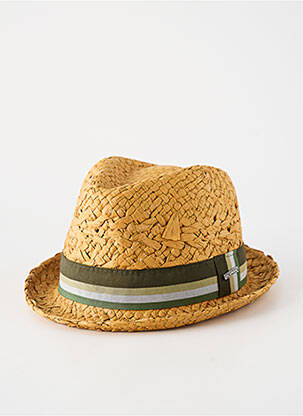 Chapeau imprimé rayures vert HERMAN homme