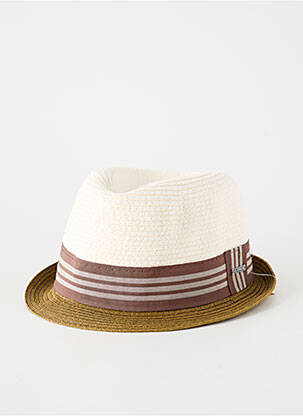 Chapeau imprimé rayures blanc HERMAN homme
