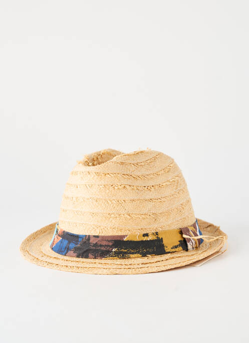 Chapeau imprimé fantaisie beige HISTOIRES DE ROSEAU homme