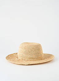 Chapeau forme chapeau paille beige SUN & GREEN femme