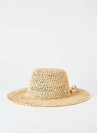 Chapeau forme chapeau paille beige SUN & GREEN femme