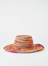Chapeau imprimé fantaisie rouge SUN & GREEN femme