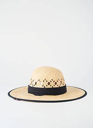 Chapeau forme chapeau paille noir AUREGA femme