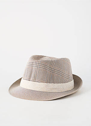 Chapeau imprimé fantaisie beige AUREGA homme