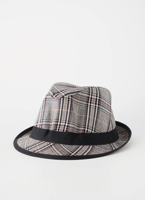 Chapeau imprimé carreaux noir AUREGA homme