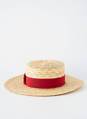 Chapeau forme chapeau paille rouge COUSTILLERES homme
