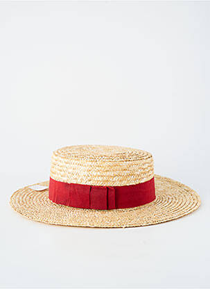 Chapeau forme chapeau paille rouge COUSTILLERES homme