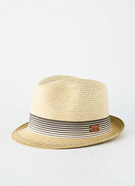 Chapeau imprimé rayures beige HERMAN homme