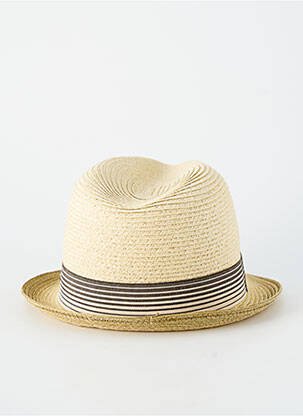 Chapeau imprimé rayures beige HERMAN homme